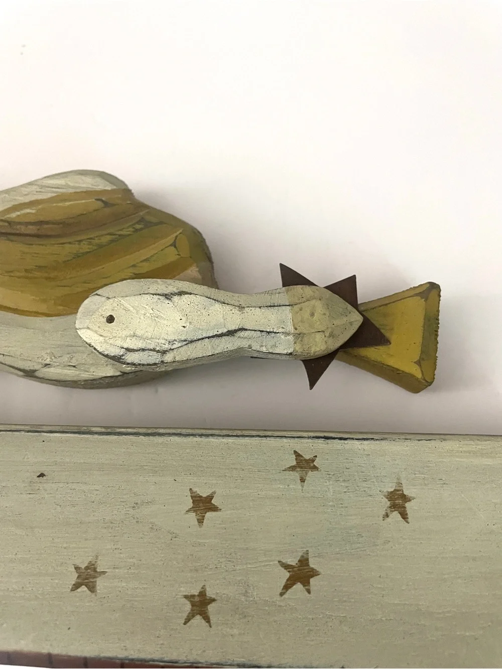 Small Hand Carved Primitive Folk Art Mirror, Dream Sleep Angel Wall Art